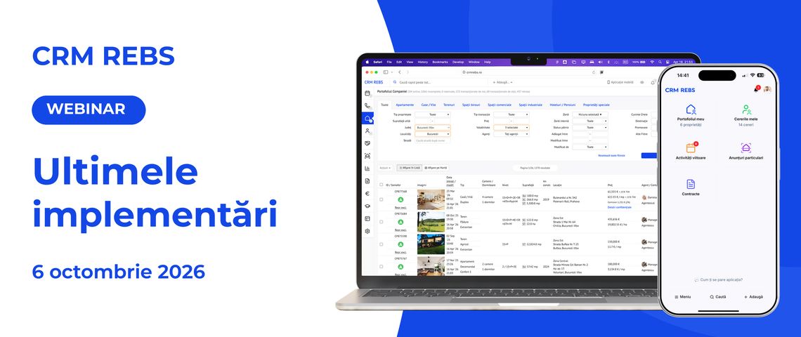 Webinar CRM REBS: ultimele implementări, 6 octombrie 2026